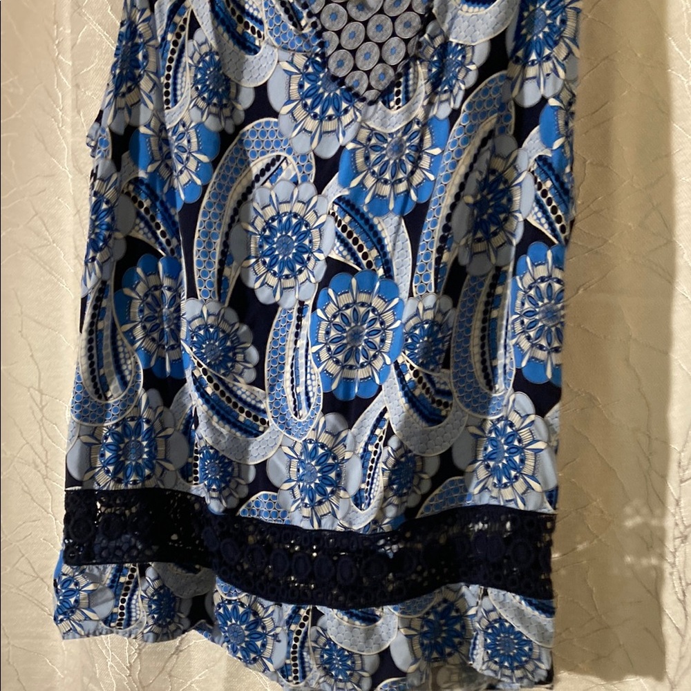 Elegant Blue Floral Dress